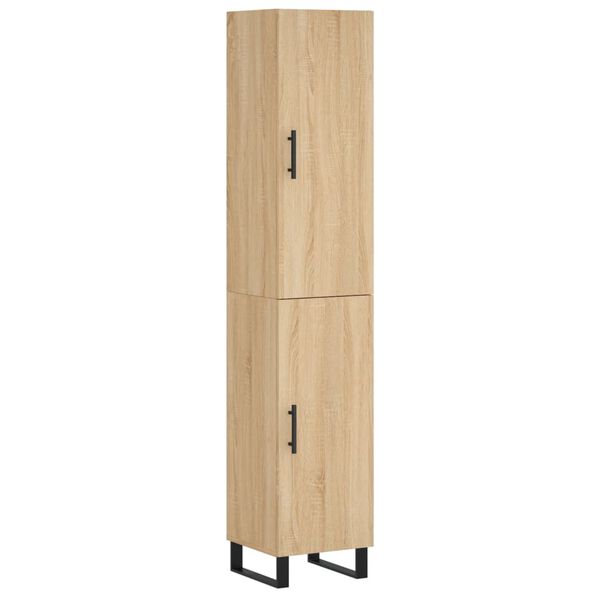 vidaXL Highboard Sonoma-Eiche 34,5x34x180 cm Holzwerkstoff