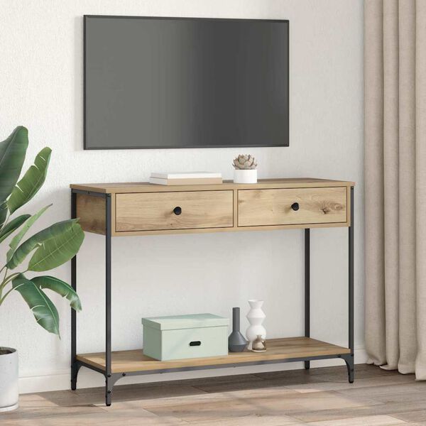 vidaXL Konsolentisch Artisan-Eiche 100 x 34,5 x 75 cm Holzwerkstoff