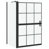 vidaXL Bad-Duschschirm Schwarz und Transparent 80 x 68 x 128 cm