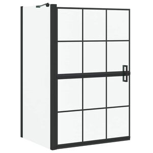 vidaXL Bad-Duschschirm Schwarz und Transparent 80 x 68 x 128 cm