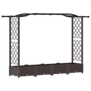 vidaXL Hochbeet mit Rankgitter und Dach Braun 207 x 40 x 126 cm PP