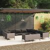 vidaXL 13-tlg. Garten-Lounge-Set mit Kissen Poly Rattan Dunkelgrau