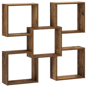 vidaXL Wandregal Altholz 99,5 x 17 x 91 cm Holzwerkstoff