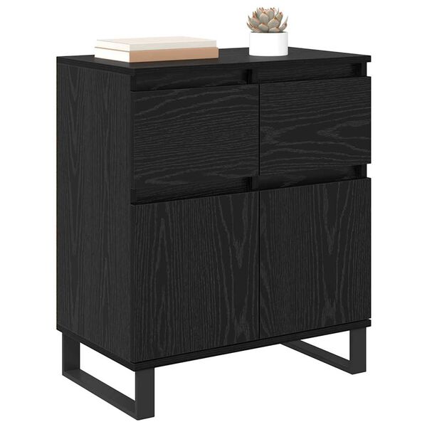 vidaXL Sideboard mit Schubladen Schwarz Eichen-Optik 60 x 35 x 70 cm