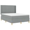 vidaXL Boxspringbett mit Matratze Hellgrau 140 x 190 cm Stoff