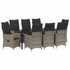 vidaXL Garten Essgruppe 9 stk. Grau Poly-Rattan