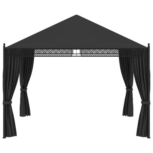 vidaXL Pavillon mit Vorh&auml;ngen 3,5x3,5x3,1 m Anthrazit