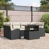 vidaXL Gartensofa-set mit Kissen 7 pcs Schwarz Poly Rattan
