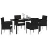 vidaXL Garten Essgruppe mit Kissen 5 pcs Schwarz Poly-Rattan