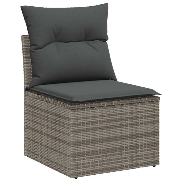 vidaXL Garten-Sofa-Set 10 pcs Grau Poly-Rattan