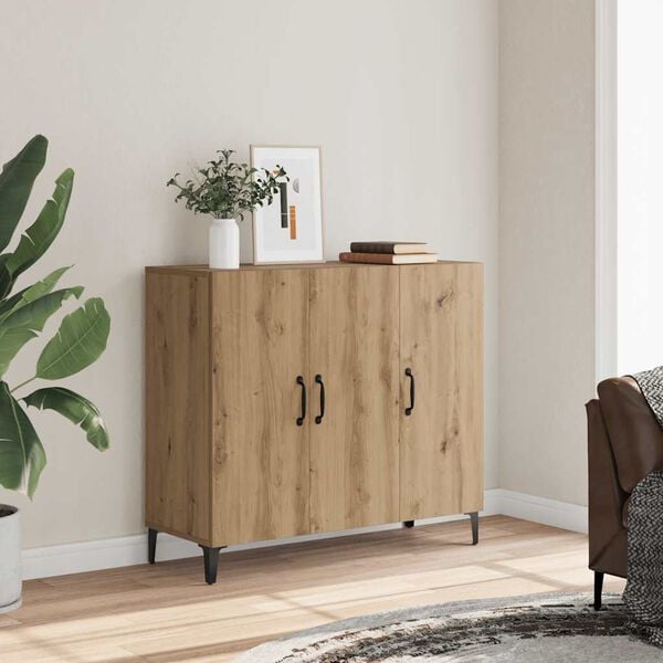 vidaXL Sideboard Artisan-Eiche 90x34x80 cm Holzwerkstoff