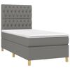 vidaXL Boxspringbett mit Matratze Dunkelgrau 90x200 cm Stoff