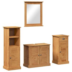 vidaXL Badezimmerm&ouml;bel-Set VIGO 4 pcs Honigbraun Massives Kiefernholz