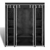 vidaXL Stoffschrank mit F&auml;chern Kleiderstangen 45&times;150&times;176 cm Schwarz
