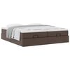 vidaXL Ottoman-Bett mit Matratzen Braun 200x200 cm Kunstleder