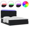 vidaXL Ottoman-Bett mit Matratzen & LEDs Schwarz 160x200 cm Samt