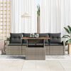 vidaXL Garten-Sofa-Set mit Speicher 5 pcs Grau Poly Rattan