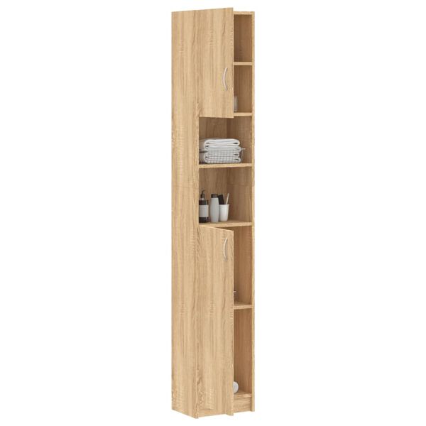 vidaXL Badezimmerschrank Sonoma-Eiche 32x25,5x190 cm Holzwerkstoff