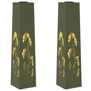 vidaXL Solar LED Weg Licht 2 stk. Warmes Wei&szlig; 18 x 18 x 80 cm