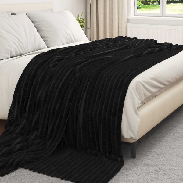 vidaXL Wohndecken 6 pcs Schwarz 240 x 220 cm Fleece