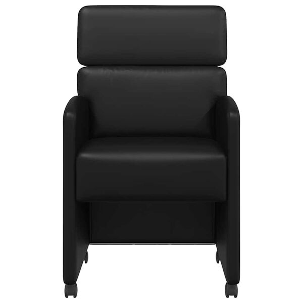 vidaXL Esszimmerst&uuml;hle mit Rollen 2 pcs Schwarz 58 x 65 x 98 cm