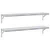 vidaXL Wandregale 2 Stk. 100x23,5 cm Silbern Edelstahl