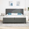 vidaXL Boxspringbett mit Matratze Dunkelgrau 200 x 200 cm Stoff