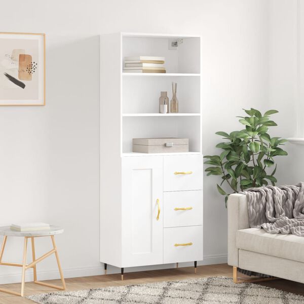 vidaXL Highboard Wei&szlig; 69,5x34x180 cm Holzwerkstoff