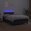 vidaXL Boxspringbett mit Matratze & LED Schwarz 120x200 cm Kunstleder