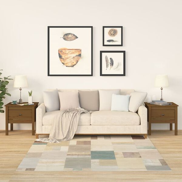 vidaXL Beistelltische 2 Stk. Honigbraun 50x50x49 cm Massivholz Kiefer