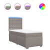 vidaXL Boxspringbett mit Matratze Taupe 100x200 cm Stoff