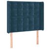 vidaXL Kopfteil mit Ohren Dunkelblau 103x16x118/128 cm Samt