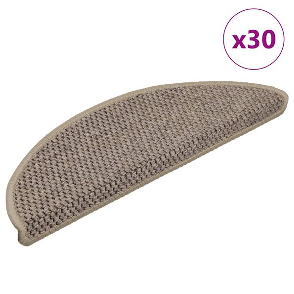 vidaXL Stufenmatten Selbstklebend Sisal-Optik 30 Stk. 56x17x3 cm