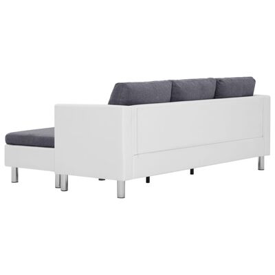 vidaXL 3-Sitzer-Sofa mit Kissen Weiß Kunstleder