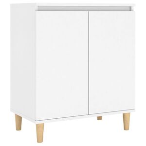 vidaXL Sideboard mit Massivholz-Beinen Wei&szlig; 60x35x70 cm Holzwerkstoff