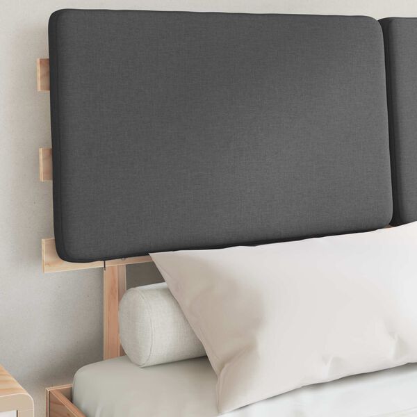 vidaXL Bettgestell mit gepolstertem Kopfteil Dunkelgrau 140 x 200 cm