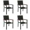 vidaXL 5-tlg. Garten-Essgruppe Schwarz Poly Rattan