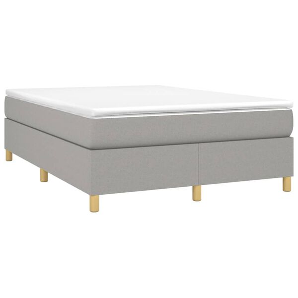 vidaXL Boxspringbett mit Matratze Hellgrau 140x200 cm Stoff