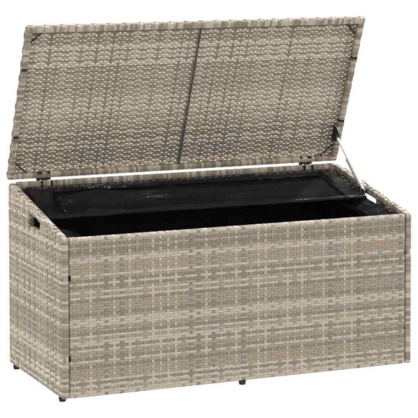 vidaXL Garten-Auflagenbox Hellgrau 110x50x58 cm Poly Rattan