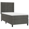 vidaXL Boxspringbett mit Matratze & LED Dunkelgrau 100x200 cm Samt