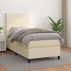 vidaXL Boxspringbett mit Matratze Creme 90x190 cm Kunstleder