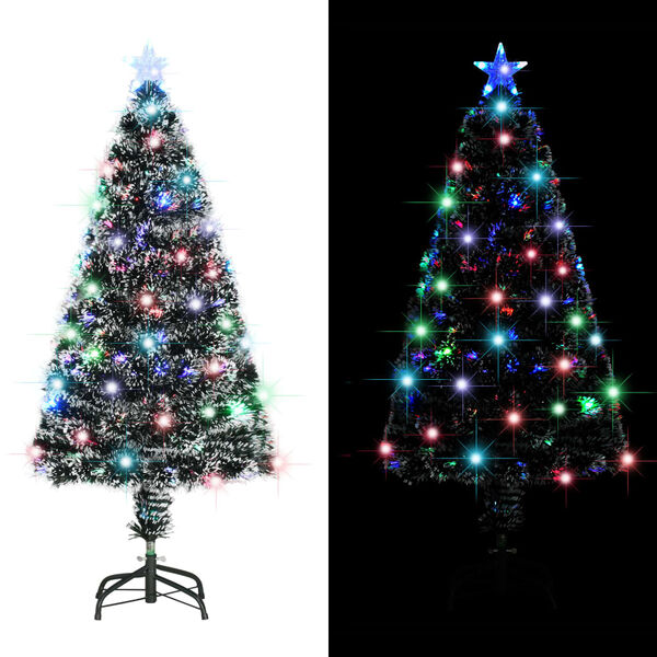 vidaXL Vorbeleuchteter Weihnachtsbaum mit St&auml;nder und LED 120 cm Glasfaser