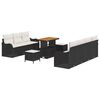 vidaXL Garten-Sofa-Set mit Kissen mit Kissen 10 pcs Schwarz und Creme