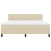 vidaXL Boxspringbett mit Matratze Creme 180 x 200 cm Stoff