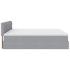 vidaXL Ottoman-Bett mit Matratze Hellgrau 200x200 cm Stoff