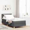 vidaXL Boxspringbett mit Matratze Dunkelgrau 90 x 200 cm Stoff