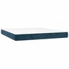 vidaXL Boxspringbett mit Matratze Dunkelblau 160x200 cm Samt