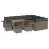 vidaXL Gartensofa-set 14 Stk. 10-Sitzanzahl Grau Poly-Rattan