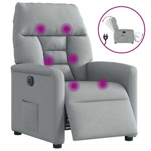 vidaXL Massagesessel Elektrisch Hellgrau Stoff