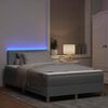 vidaXL LED Boxspringbett mit Matratze Hellgrau 120 x 200 cm Stoff